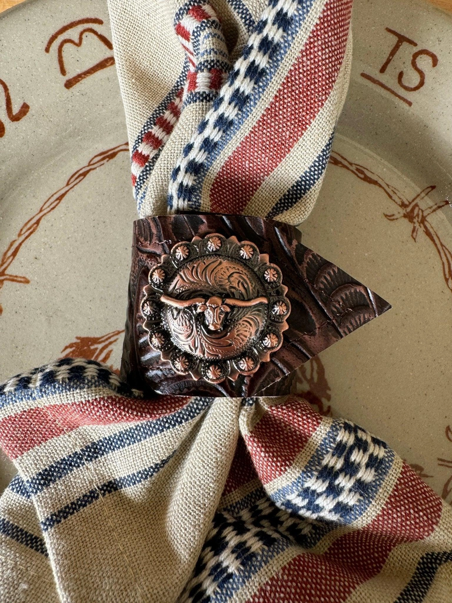 Dallas Copper Concho Napkin Rings