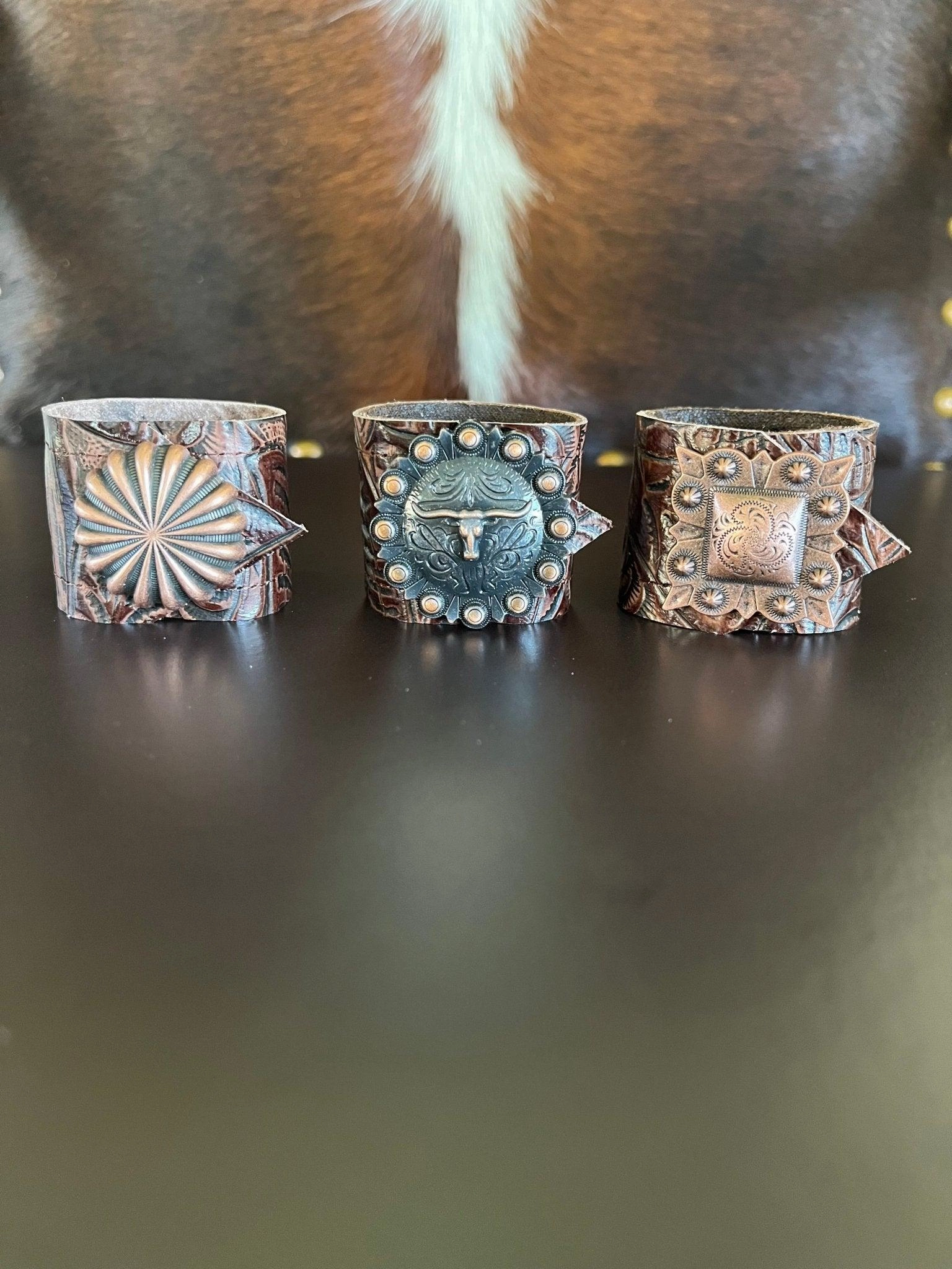 Dallas Copper Concho Napkin Rings