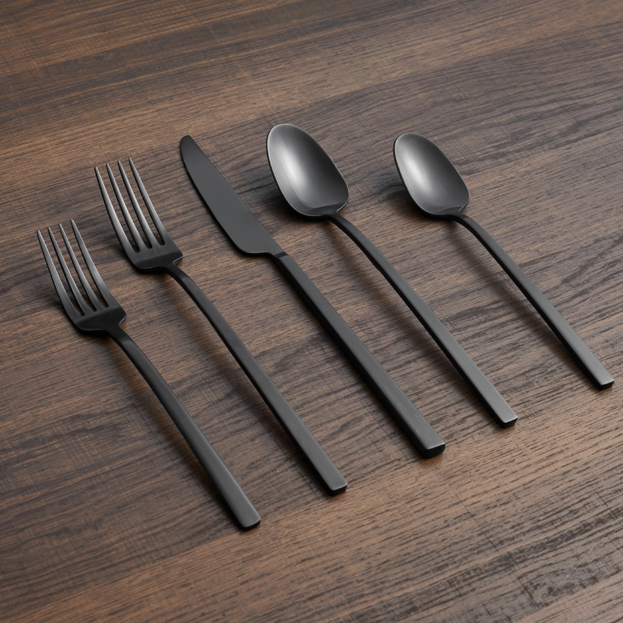 Damaris Black Satin 20 Piece Flatware Set