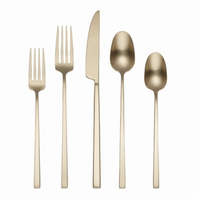 Damaris Champagne Satin 20 Piece Flatware Set