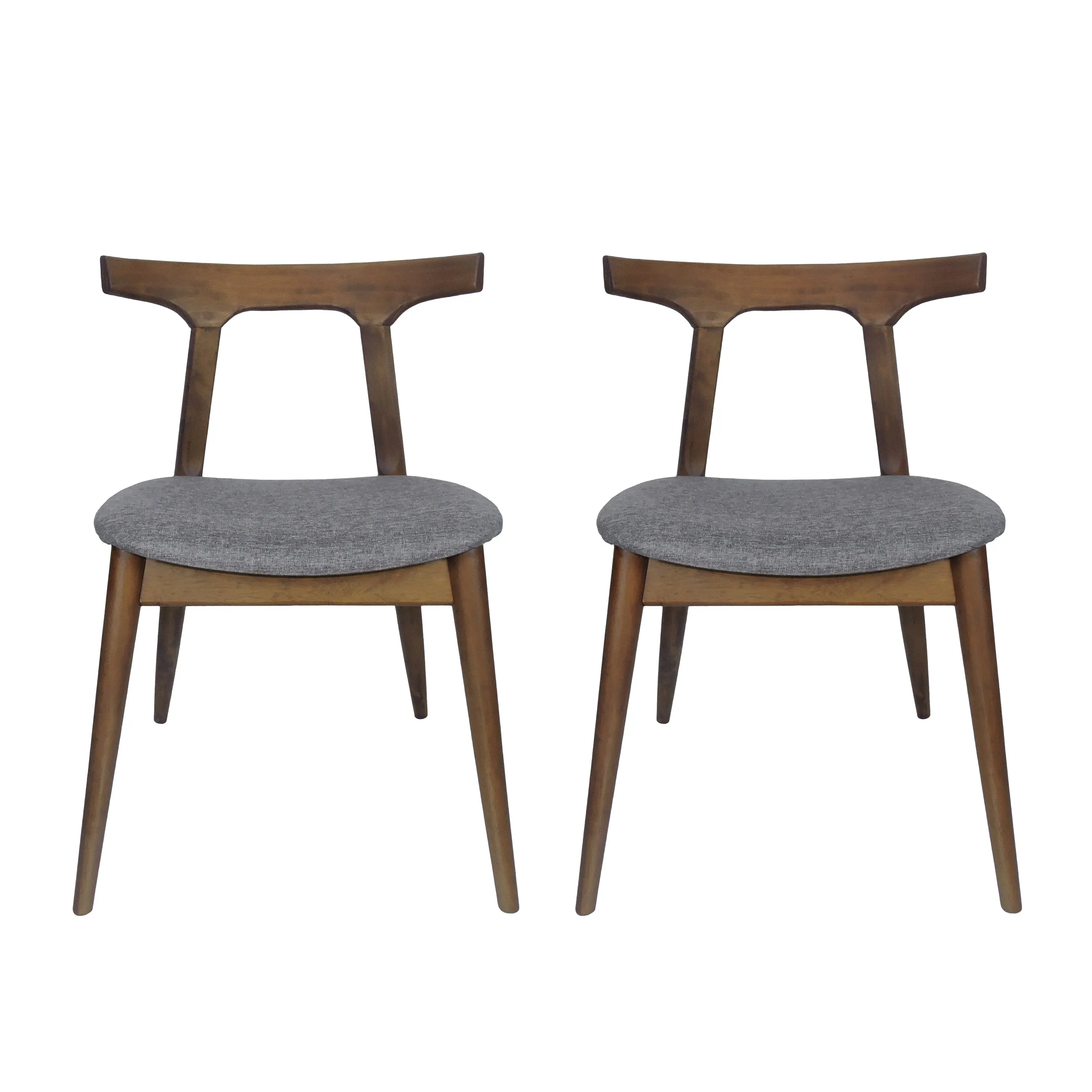 Danmore Mid Century Modern Fabric Upholstered Dining Chairs, Set of 2