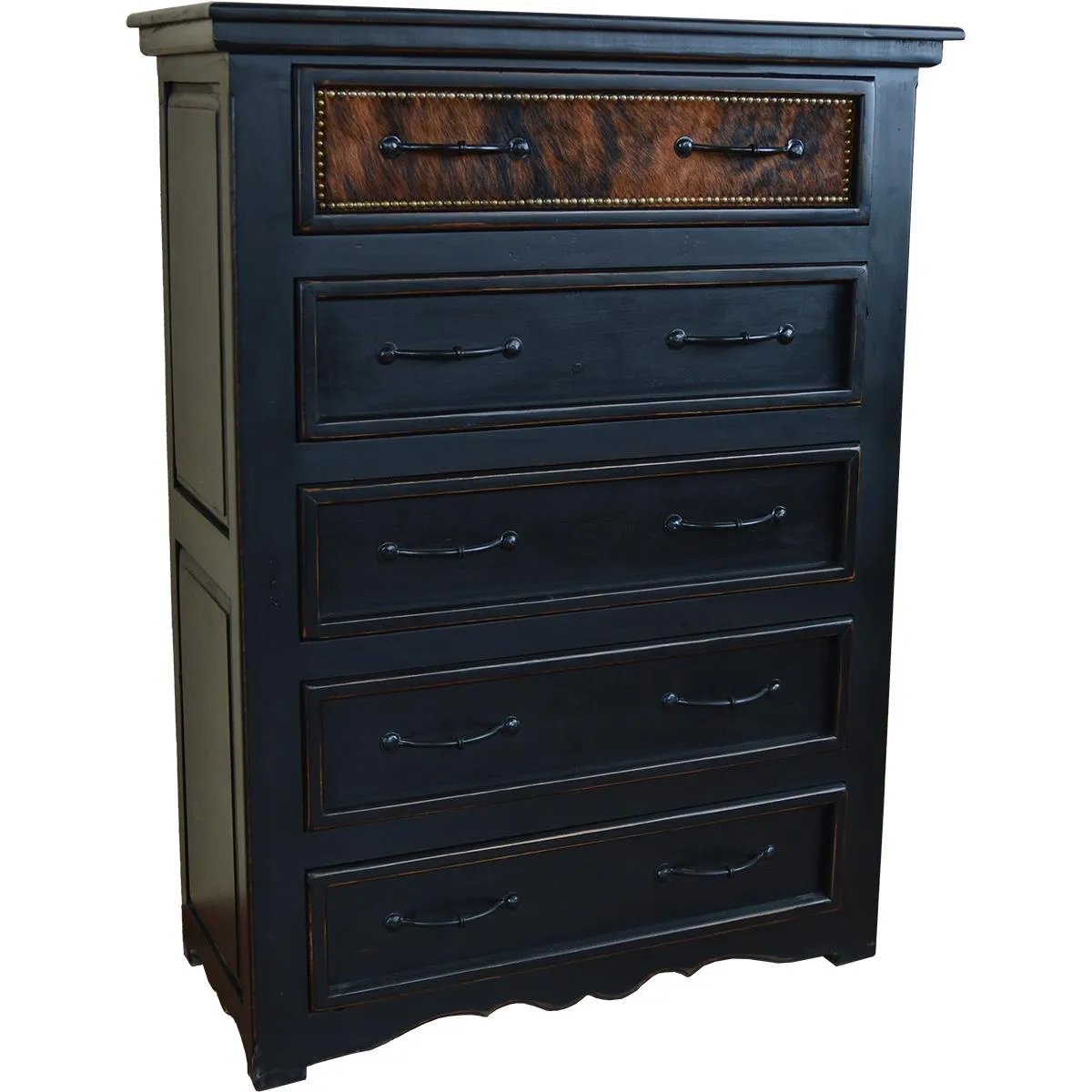 Dark Brindle Cowhide Chest of Drawers