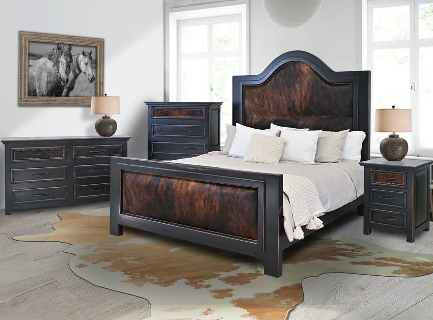 Dark Brindle Cowhide Chest of Drawers