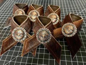 Dark Brindle Cowhide Concho Napkin Rings blender, kitchen appliance