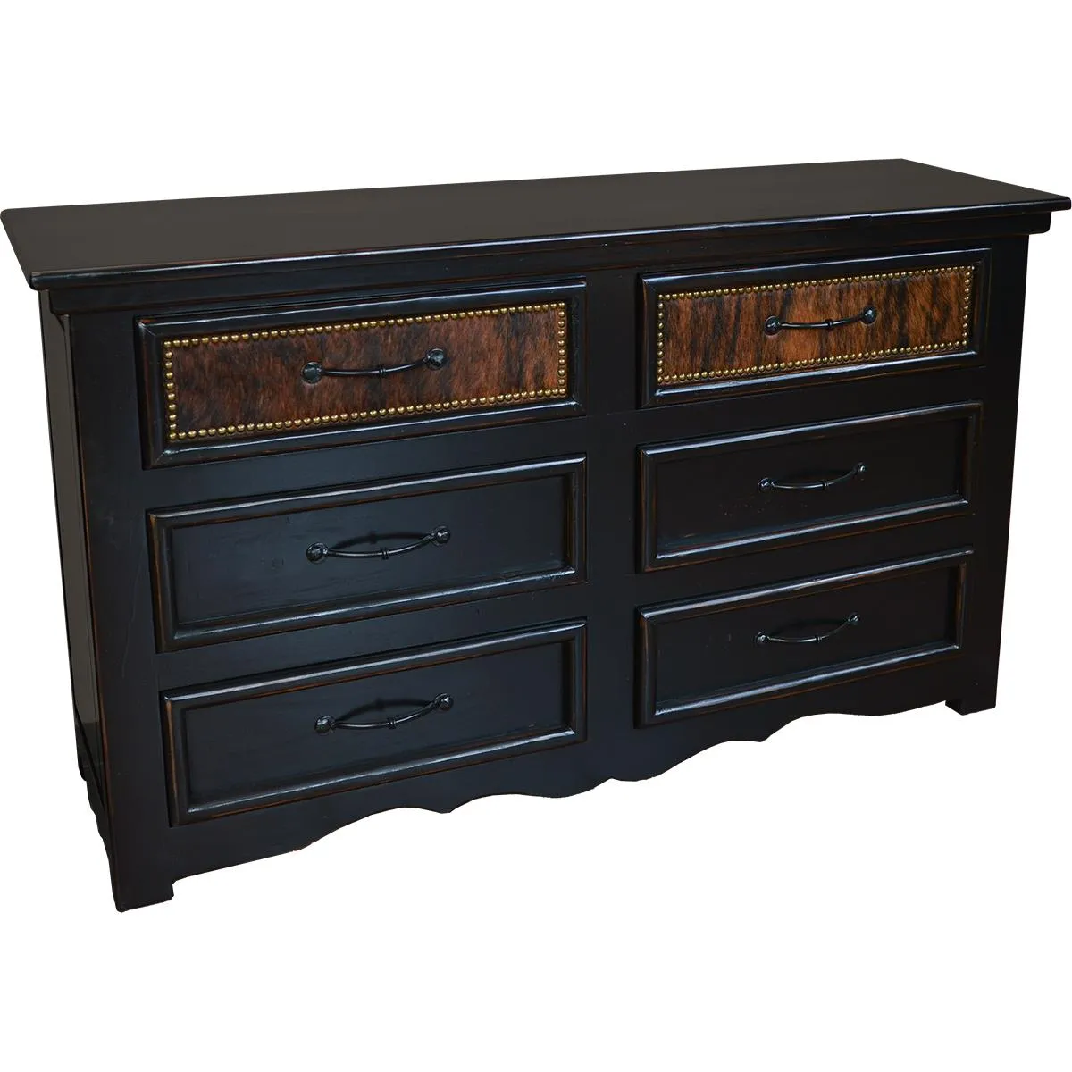 Dark Brindle Cowhide Dresser