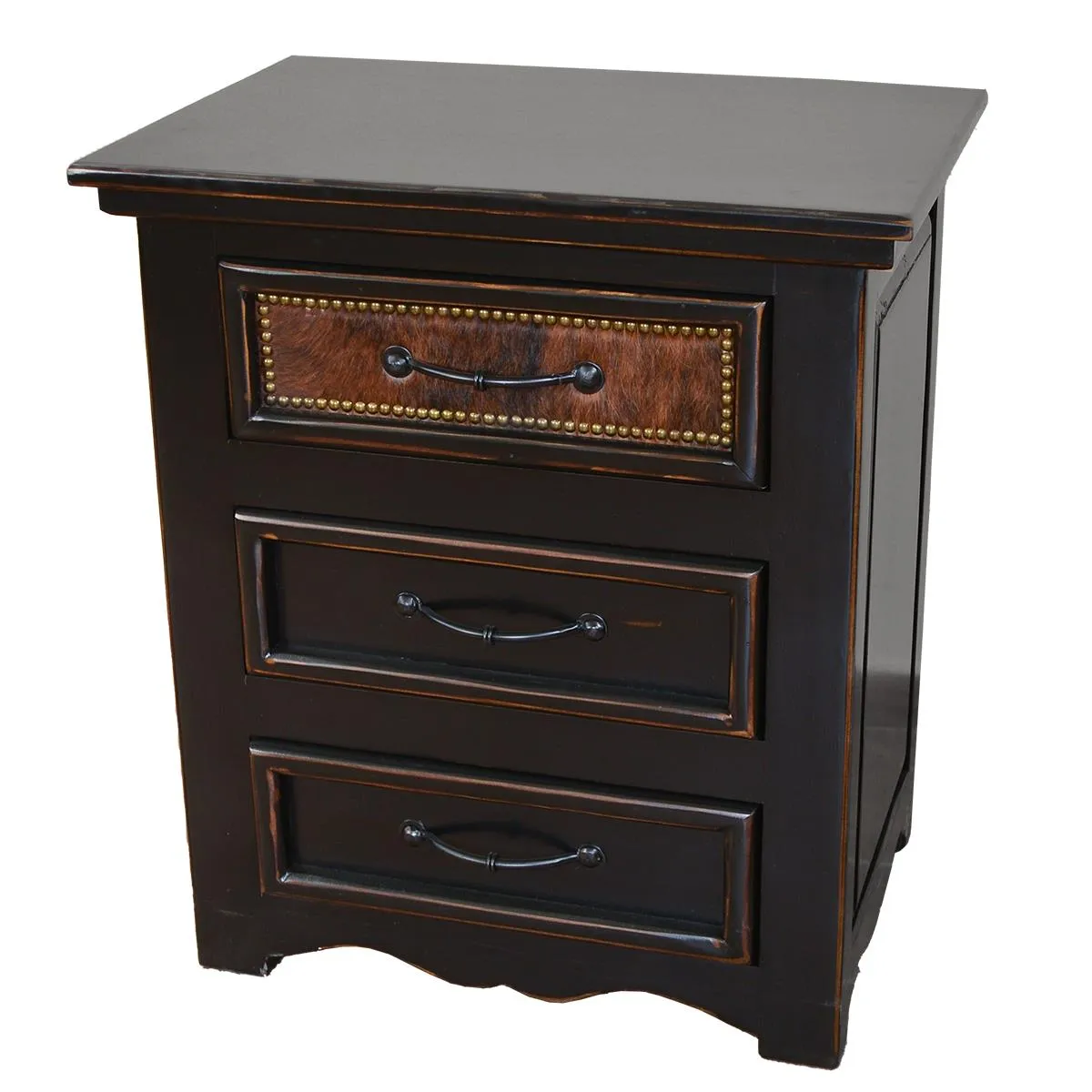 Dark Brindle Cowhide Nightstand