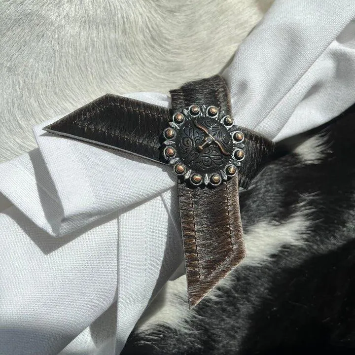 Dark Brown Cowhide Napkin Rings