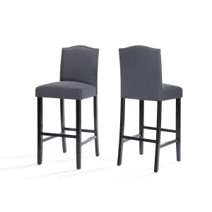 Dark Charoal Fabric Barstools, Set of 2 - NH928203 bar stool, counter stool