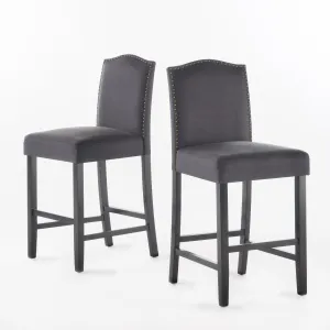 Dark Charoal Fabric Counter Stools, Set of 2 - NH238203 bar stool, counter stool