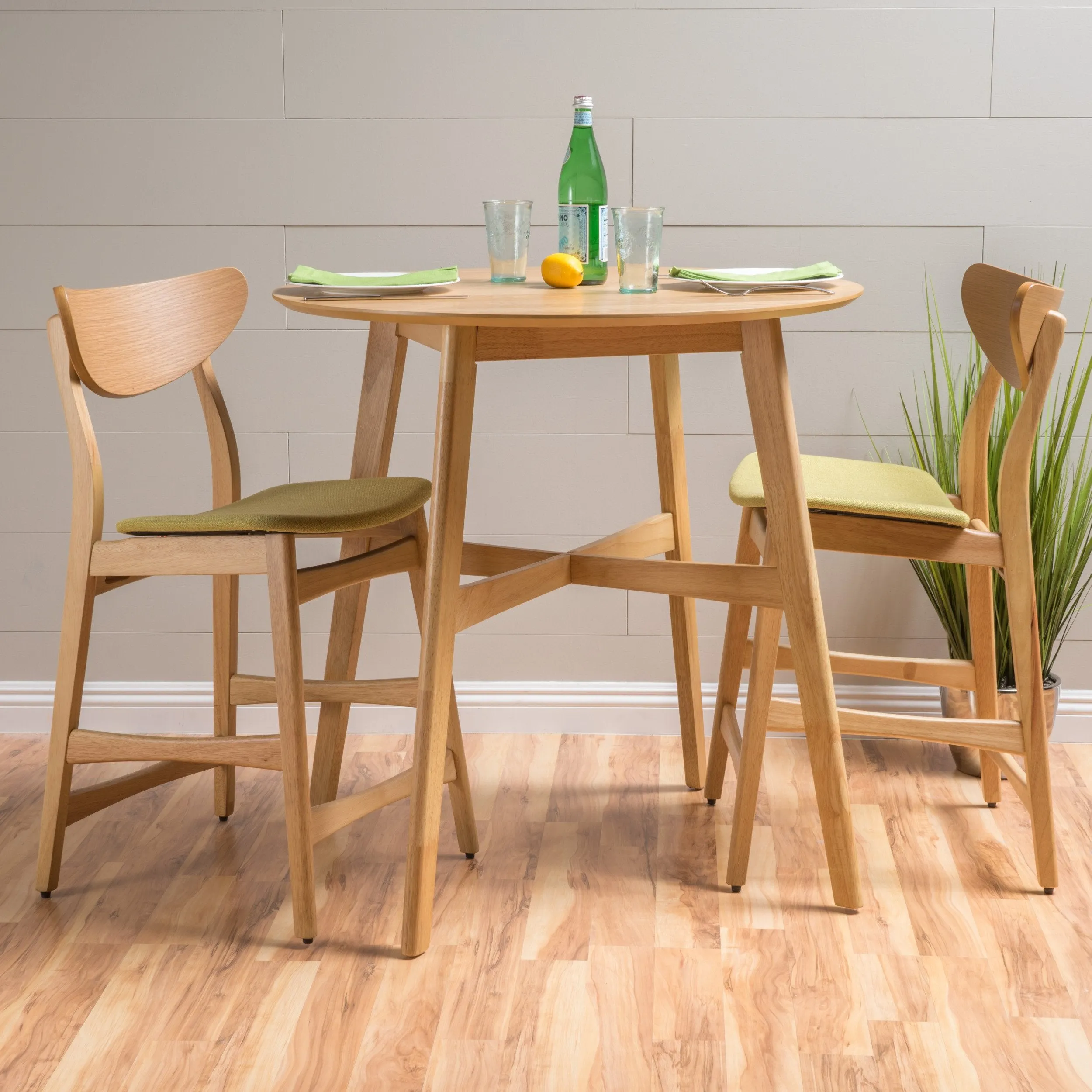 Dark Fabric/ Wood Finish Counter Height Dining Set - NH559892 dining table set, round dining table