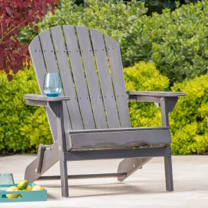 Dark Gray Acacia Wood Folding Adirondack Chair - NH526003 chandelier, pendant light