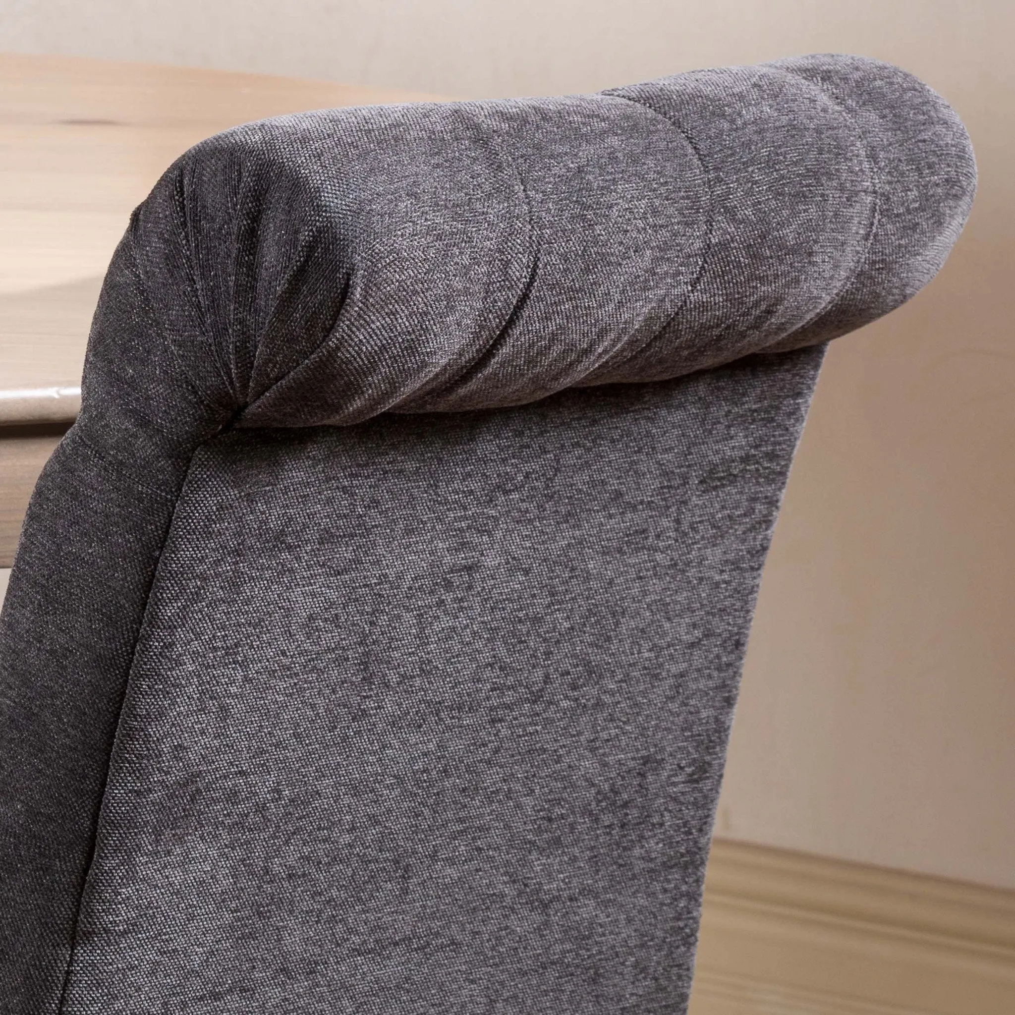 Dark Grey Linen Dining Chair (Set of 2) - NH106112