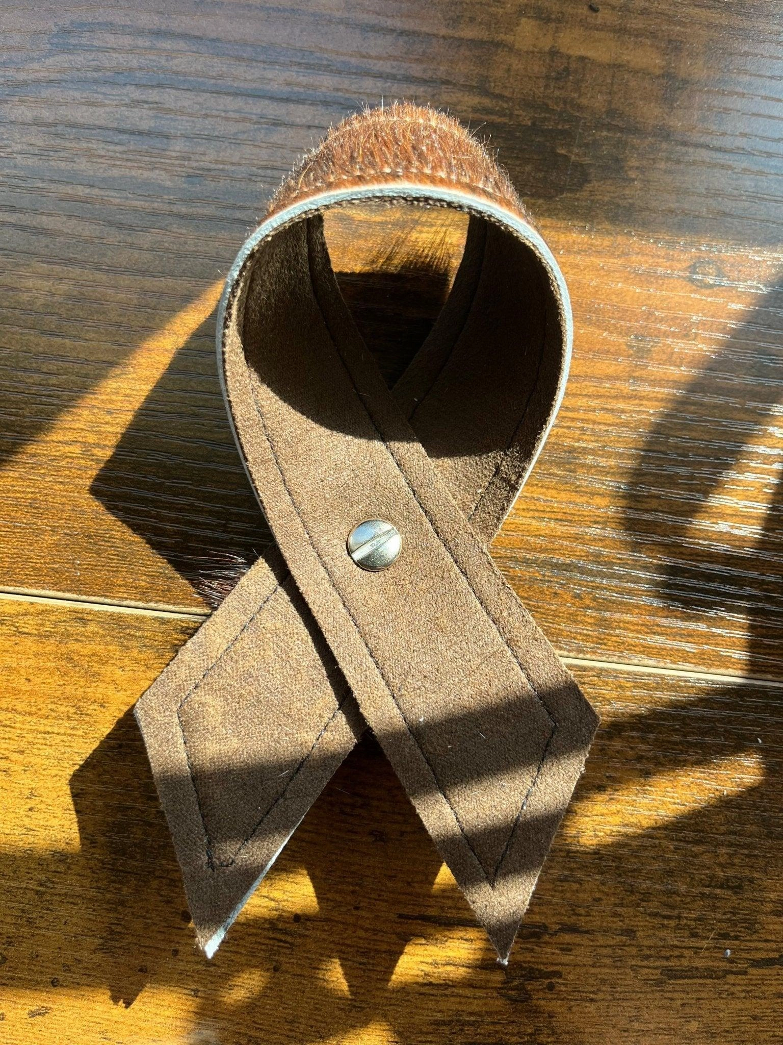 Dark Brindle Cowhide Concho Napkin Rings