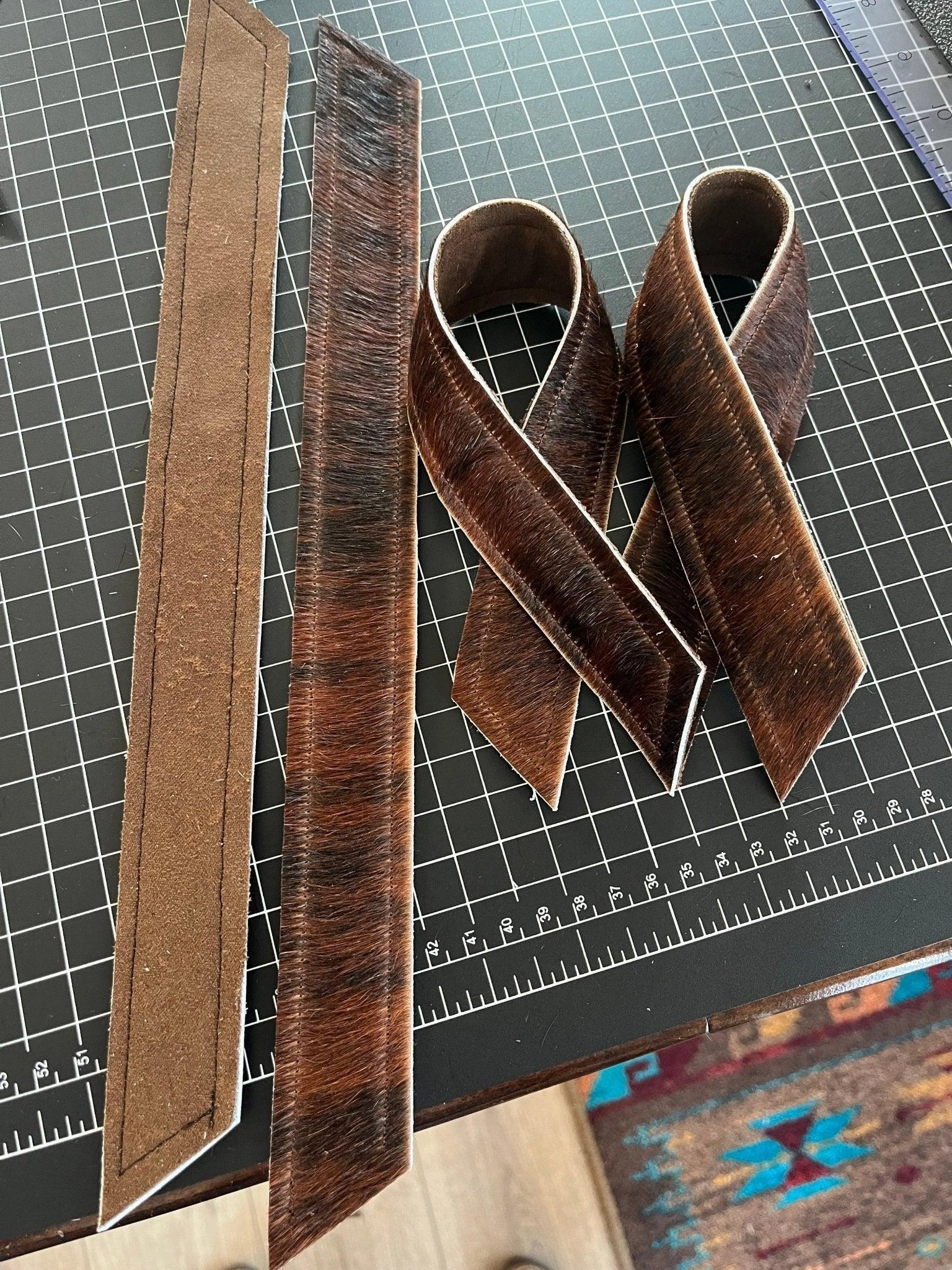 Dark Brindle Cowhide Concho Napkin Rings