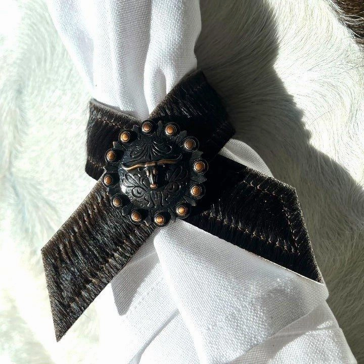 Dark Brown Cowhide Napkin Rings toilet seat cover, slow close seat