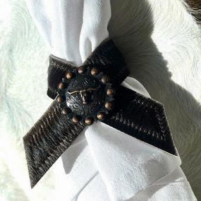 Dark Brown Cowhide Napkin Rings toilet seat cover, slow close seat