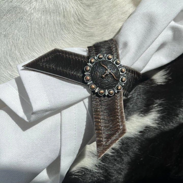 Dark Brown Cowhide Napkin Rings