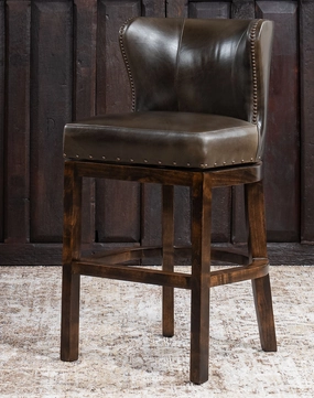 Dark Moss Swivel Leather Bar Chair glassware set, wine glass