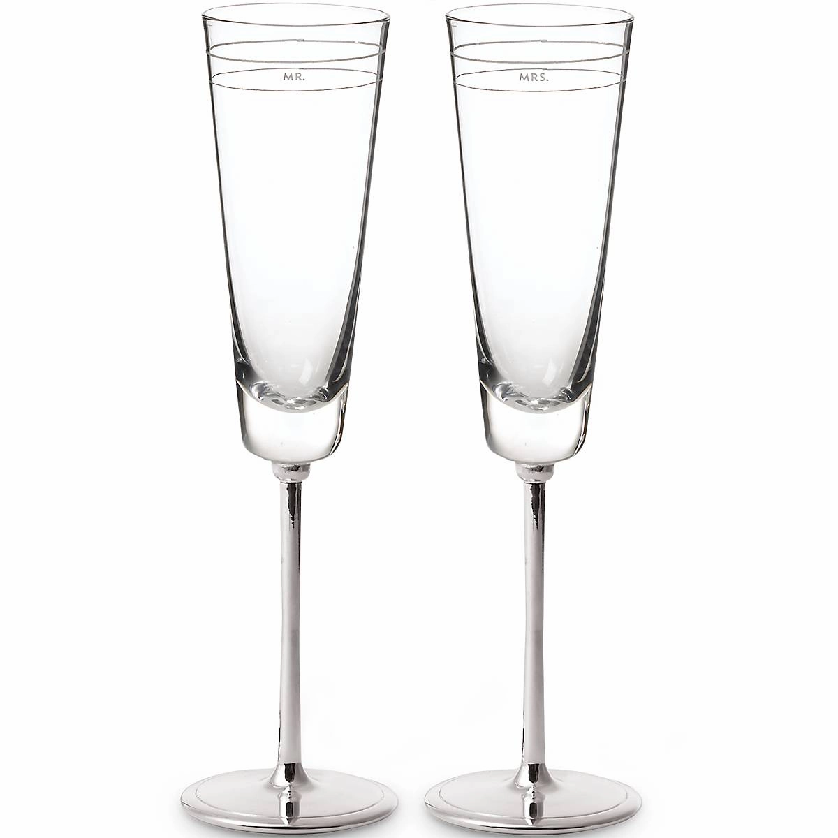 Darling Point "Mr." and "Mrs." 2 pc Champagne Flute