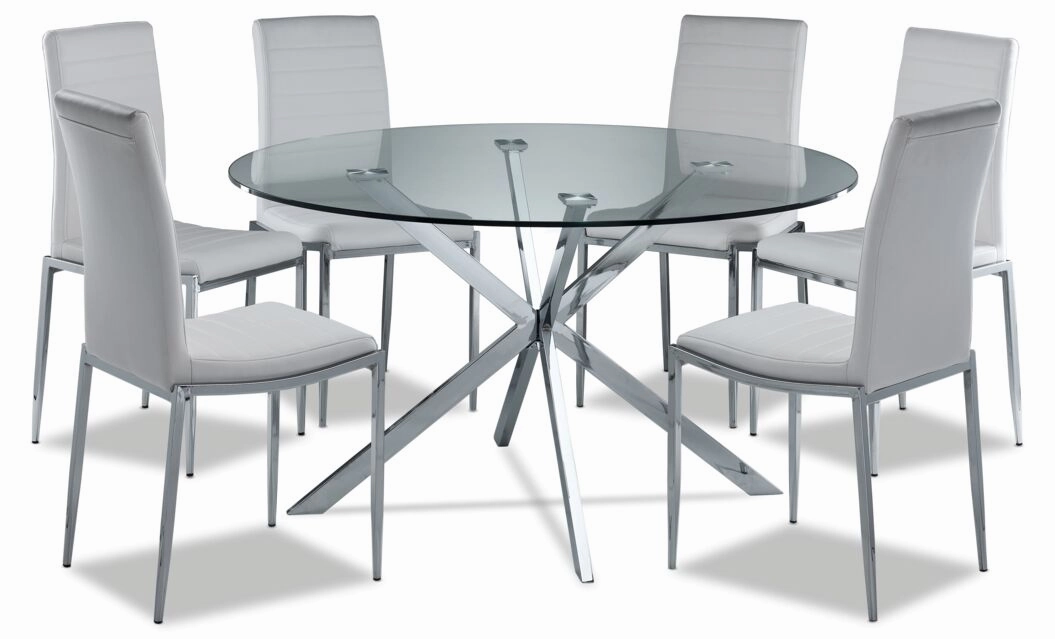 Darron 7 - Piece Round Dining Table Set - White