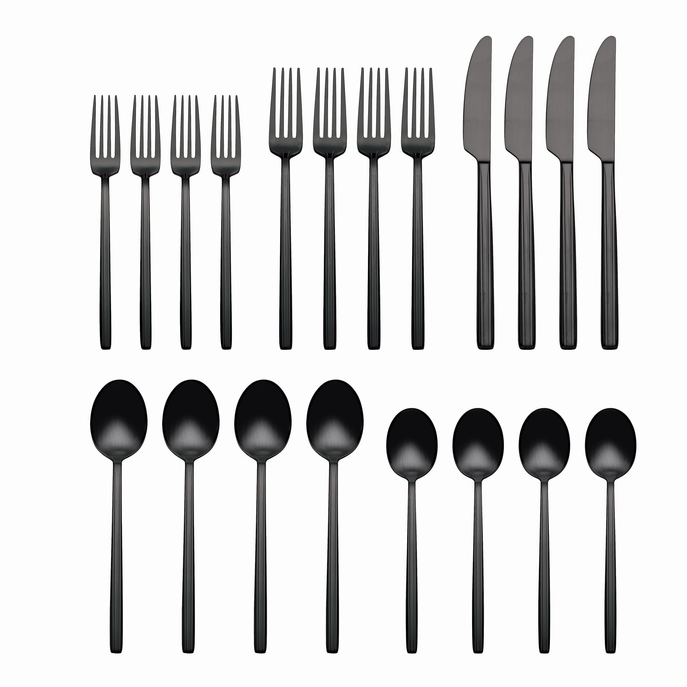 Dean Black Satin 20 Piece Flatware Set