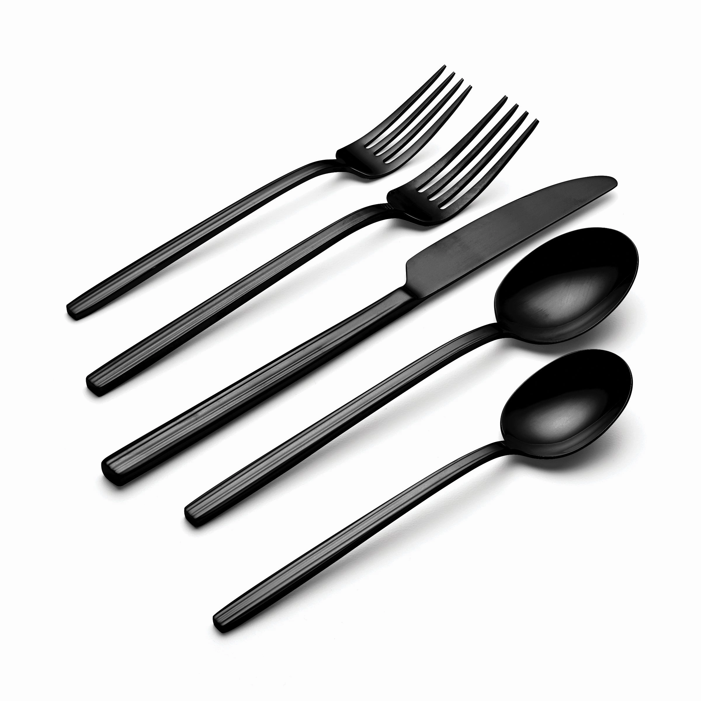 Dean Black Satin 20 Piece Flatware Set
