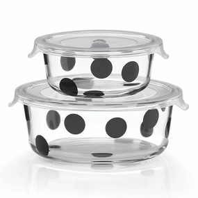Deco Dot 2-Piece Round Food Storage Set