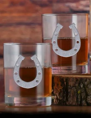 Deep Carved Horseshoe Whiskey Glasses toilet seat cover, slow close seat