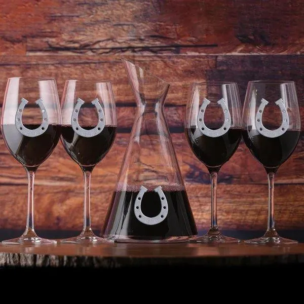 Deep Carved Horseshoe Wine Glasses