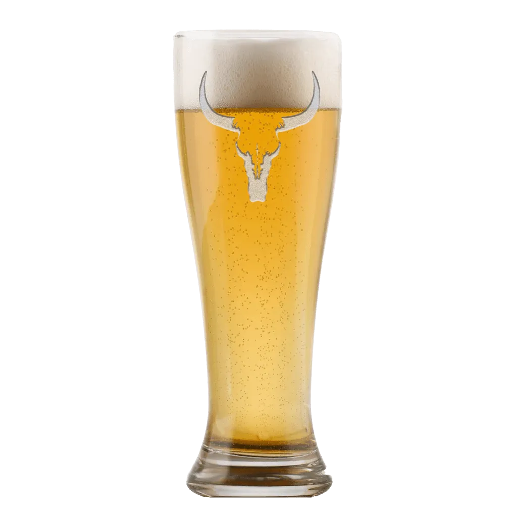 Deep Carved Longhorn Pilsner Glasses