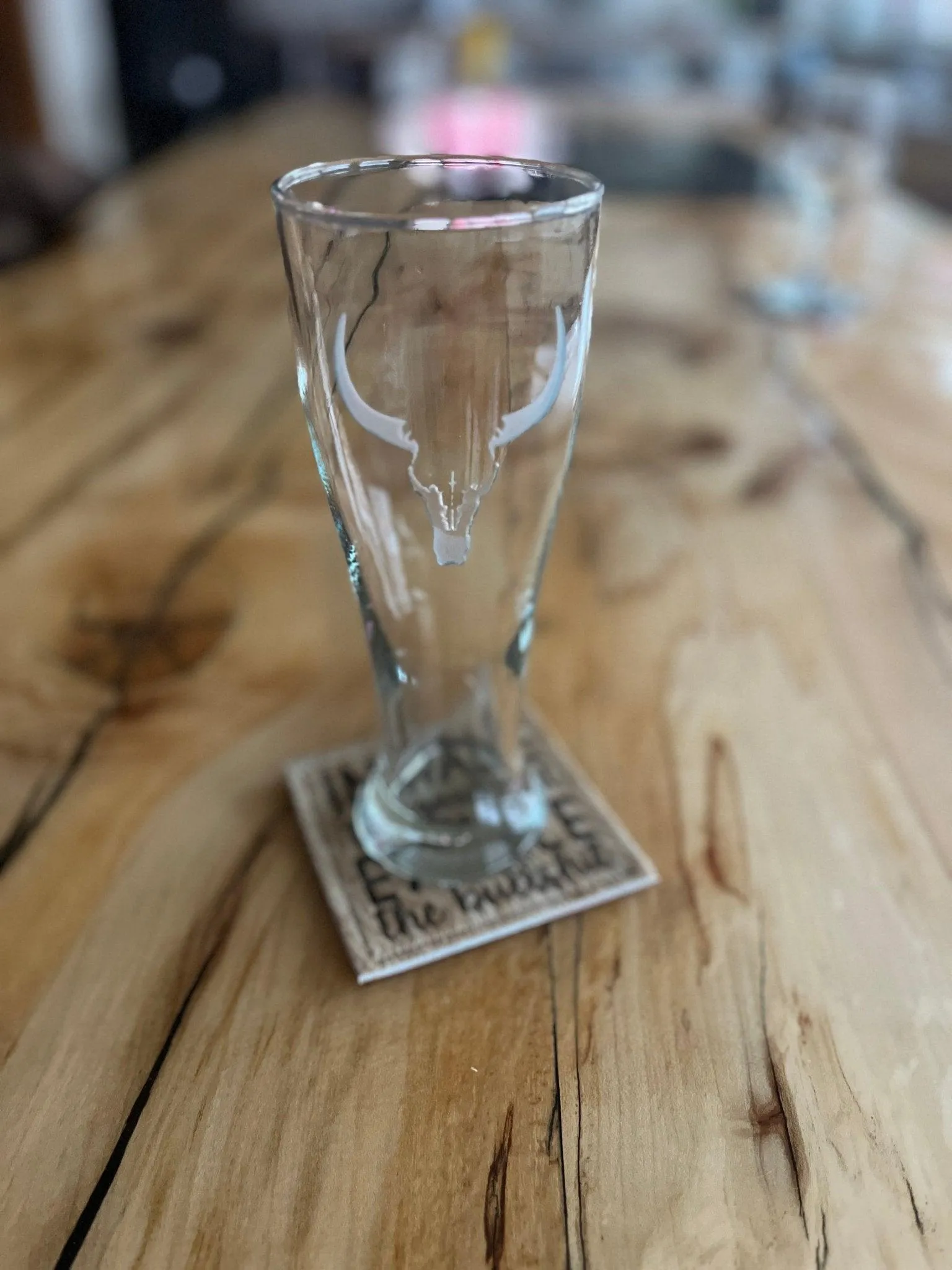 Deep Carved Longhorn Pilsner Glasses