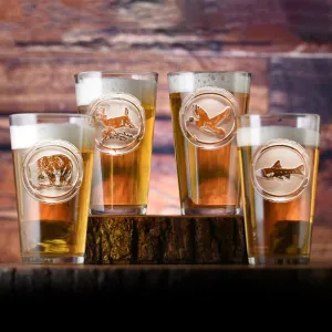 Deep-Etched Sand-Carved Wildlife Pint Glass Set toilet seat cover, slow close seat