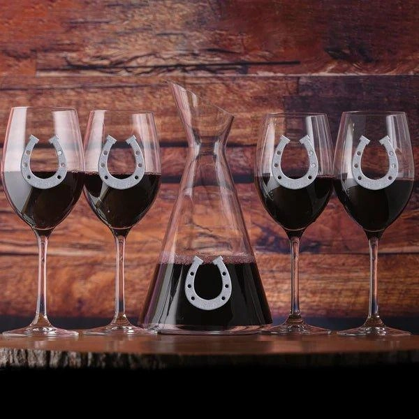 Deep Carved Horseshoe Wine Glasses