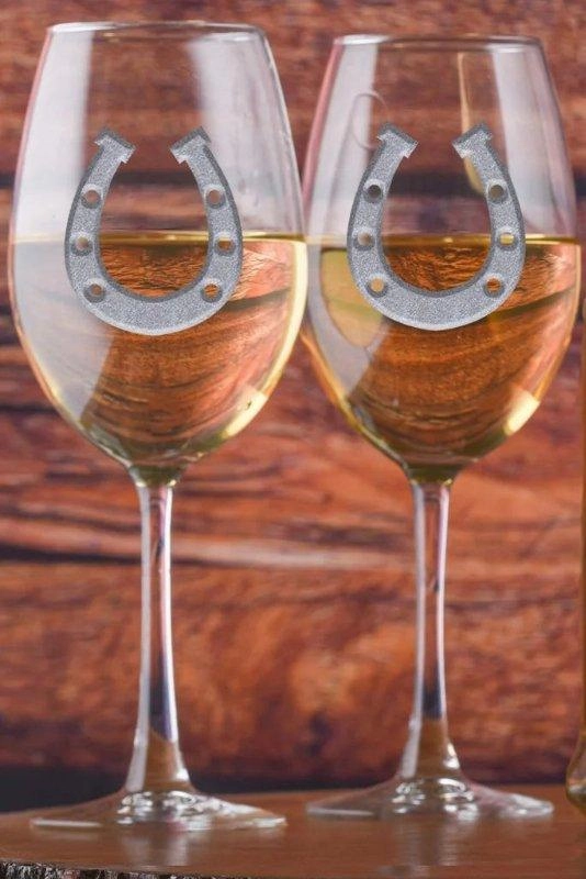 Deep Carved Horseshoe Wine Glasses