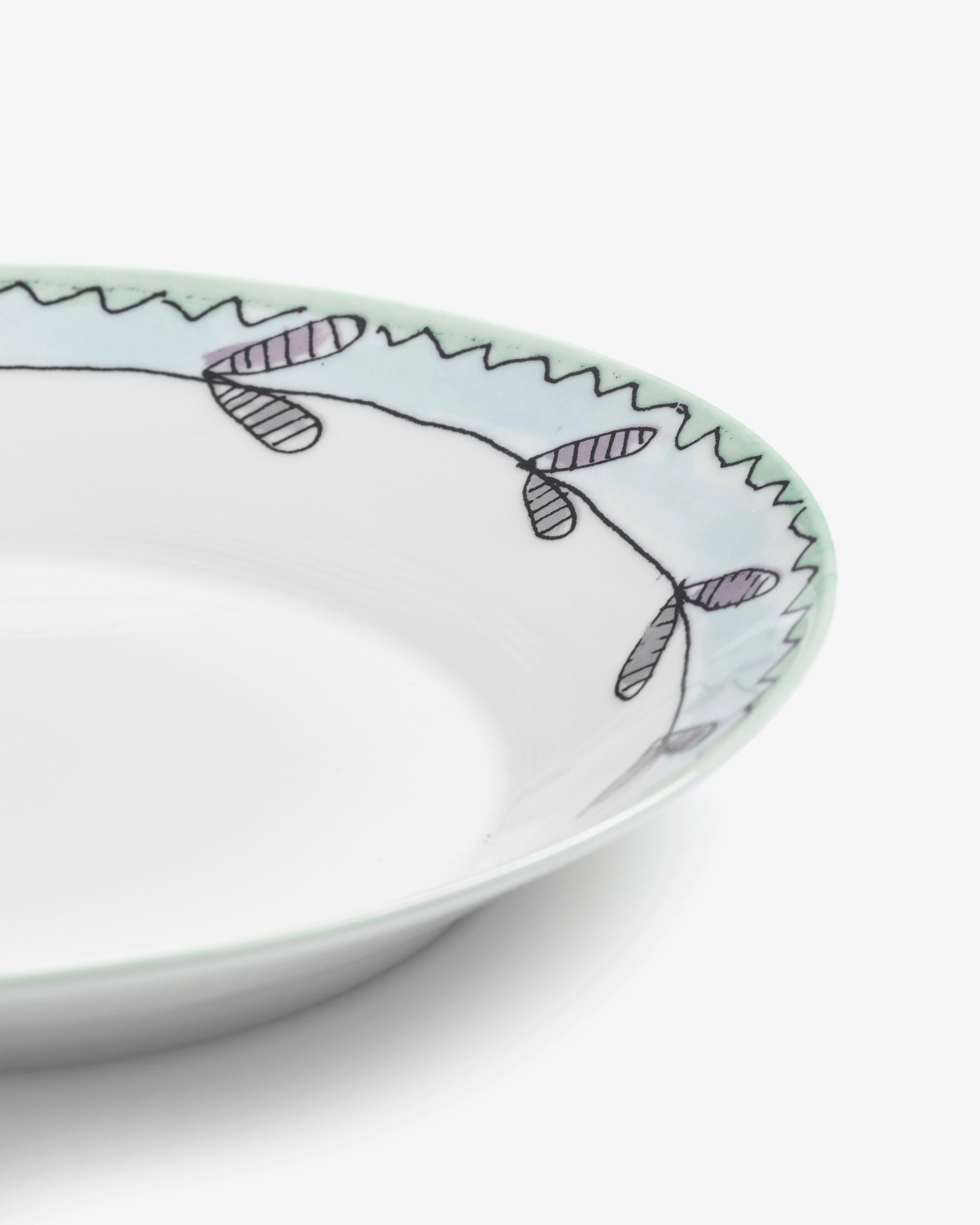 Deep plate L Blossom milk Midnight Flowers