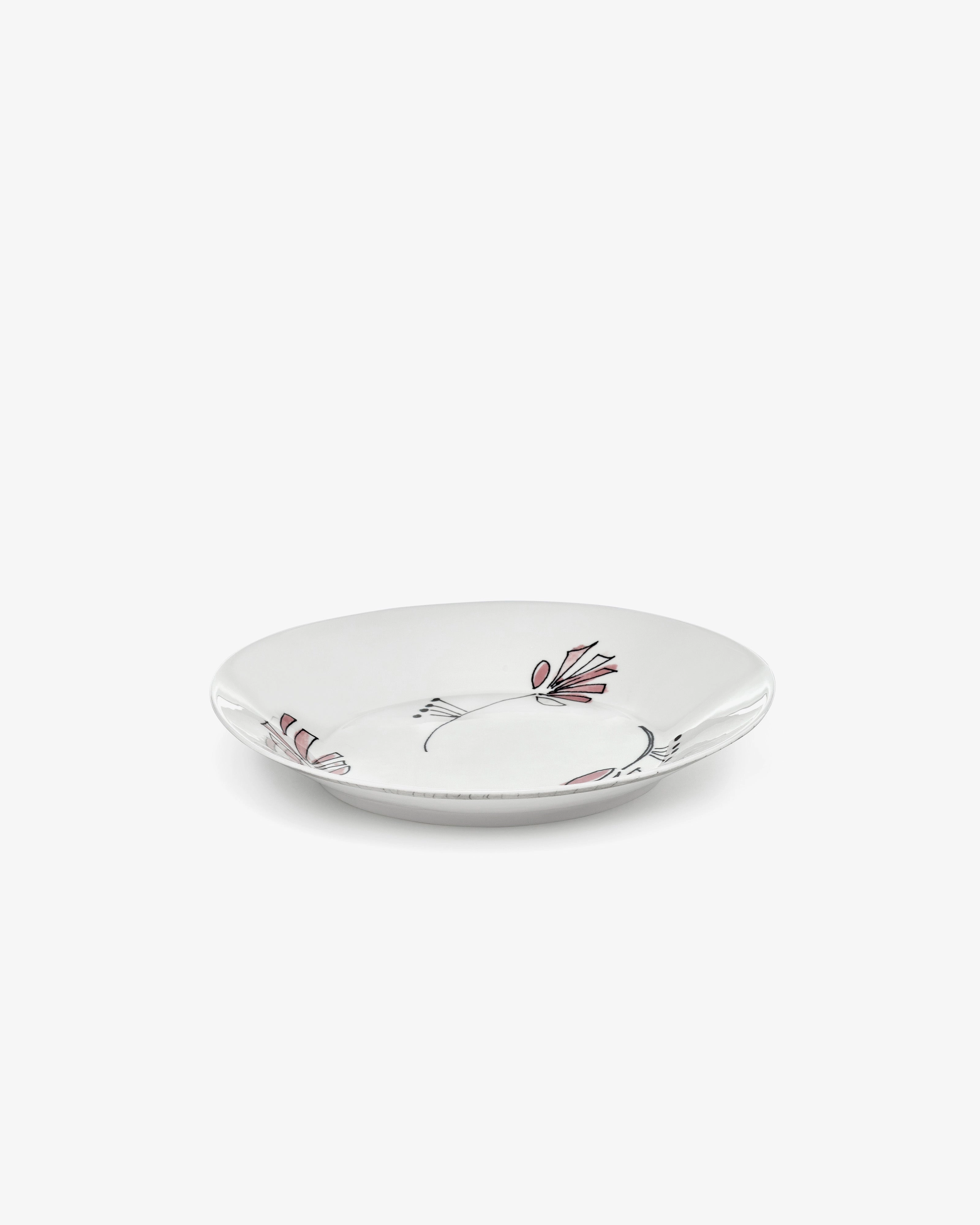 Deep plate L Fiore rosa Midnight Flowers