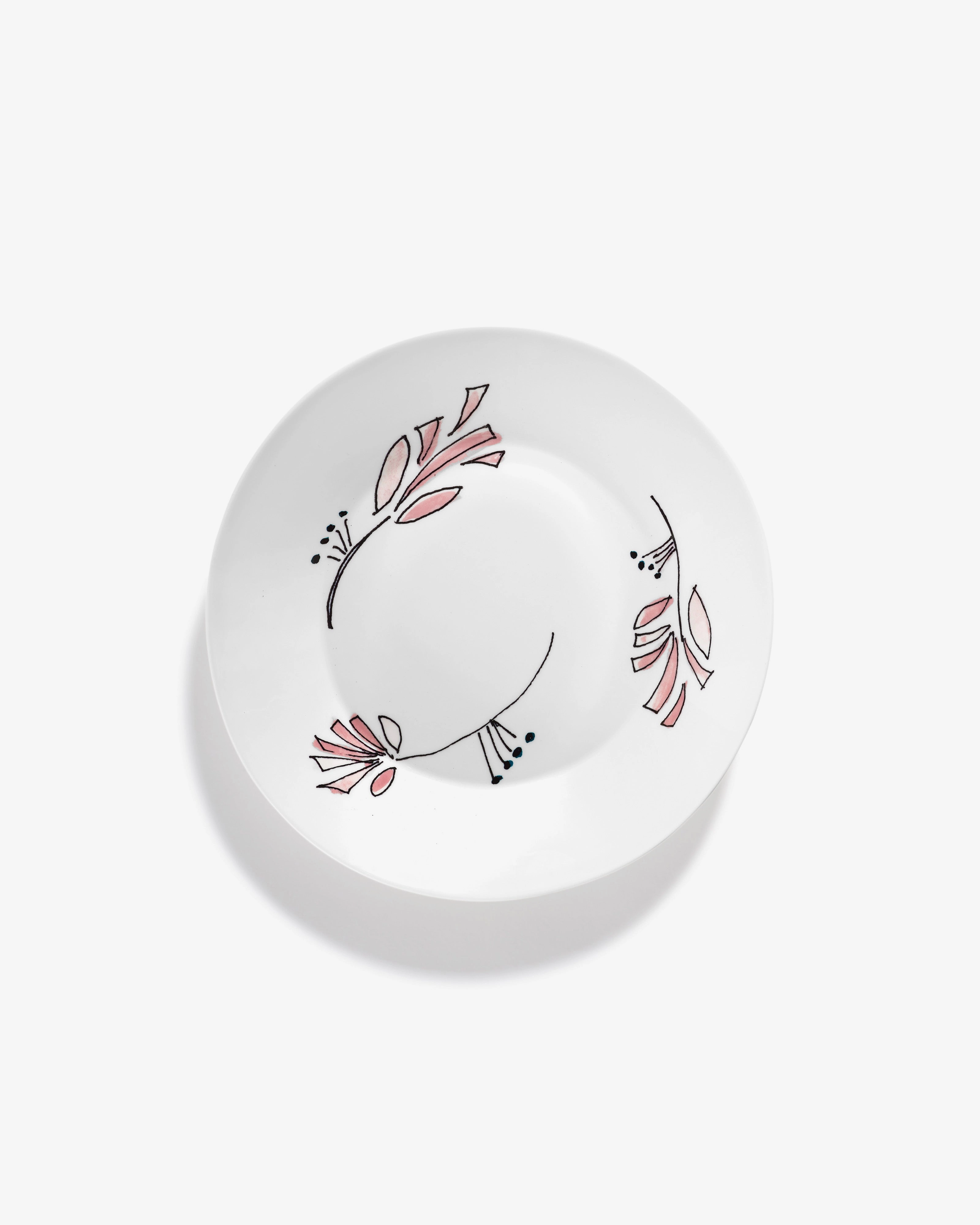 Deep plate L Fiore rosa Midnight Flowers