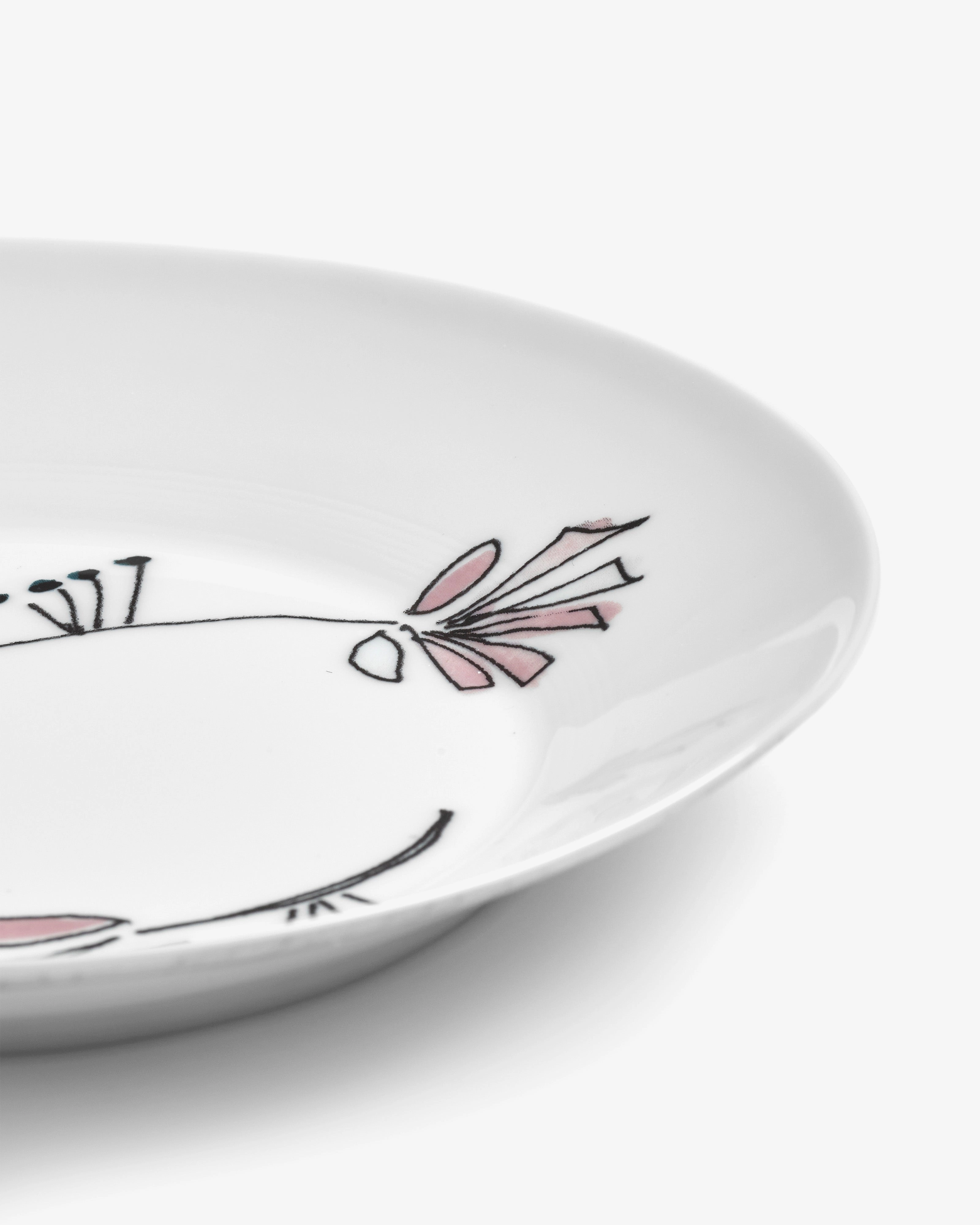 Deep plate L Fiore rosa Midnight Flowers