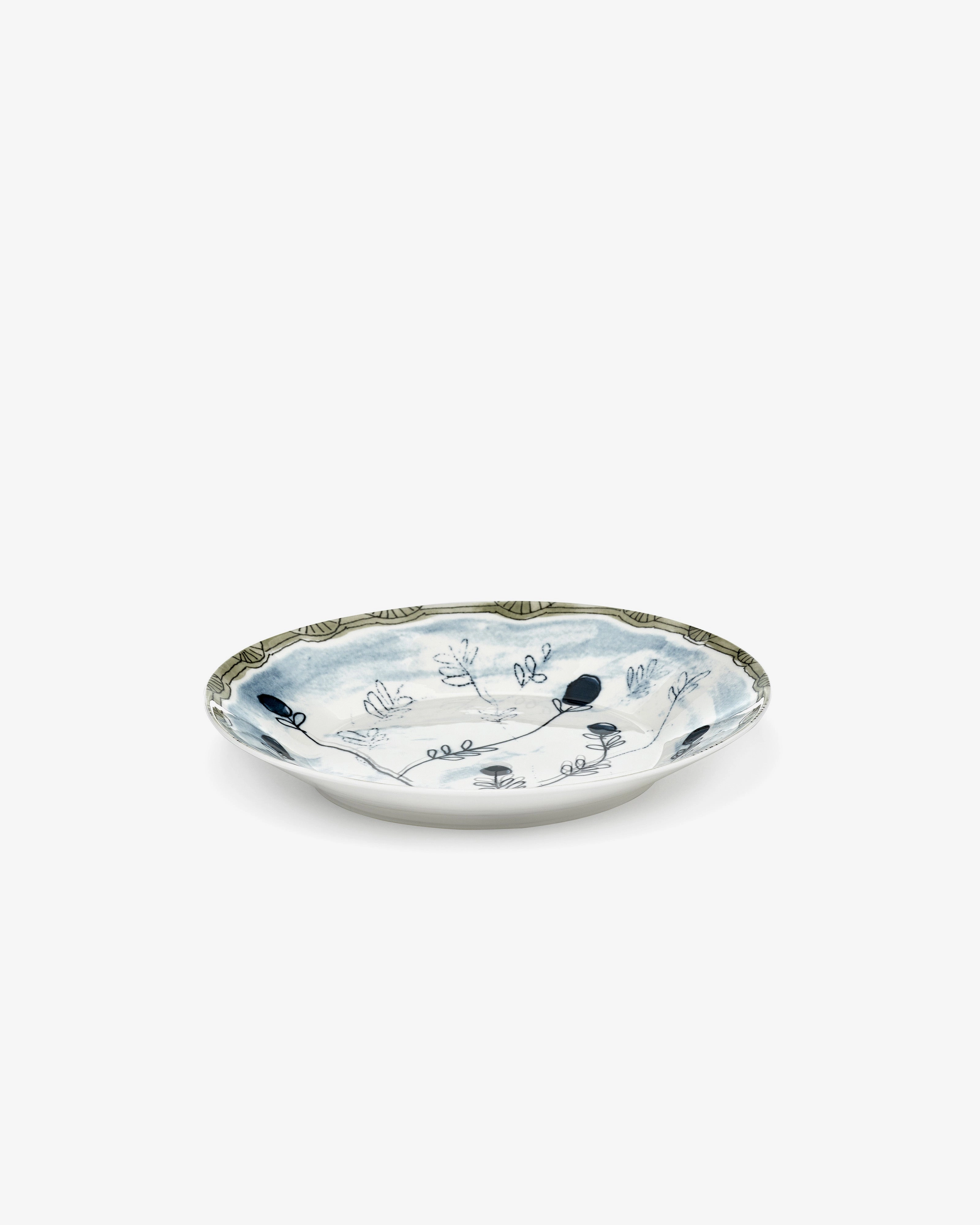 Deep plate L Mirtillo tea Midnight Flowers