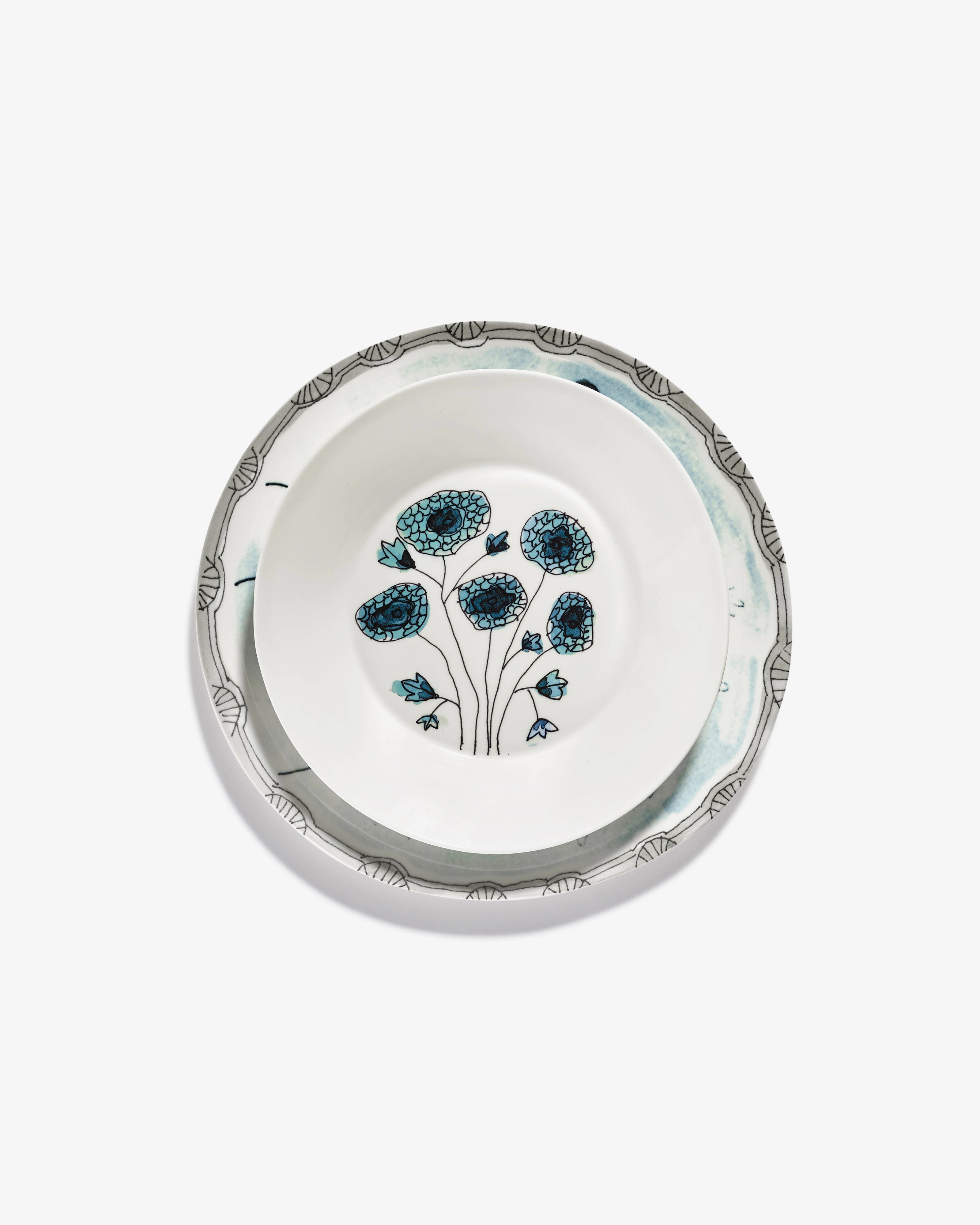 Deep plate M Anemone vaniglia Midnight Flowers