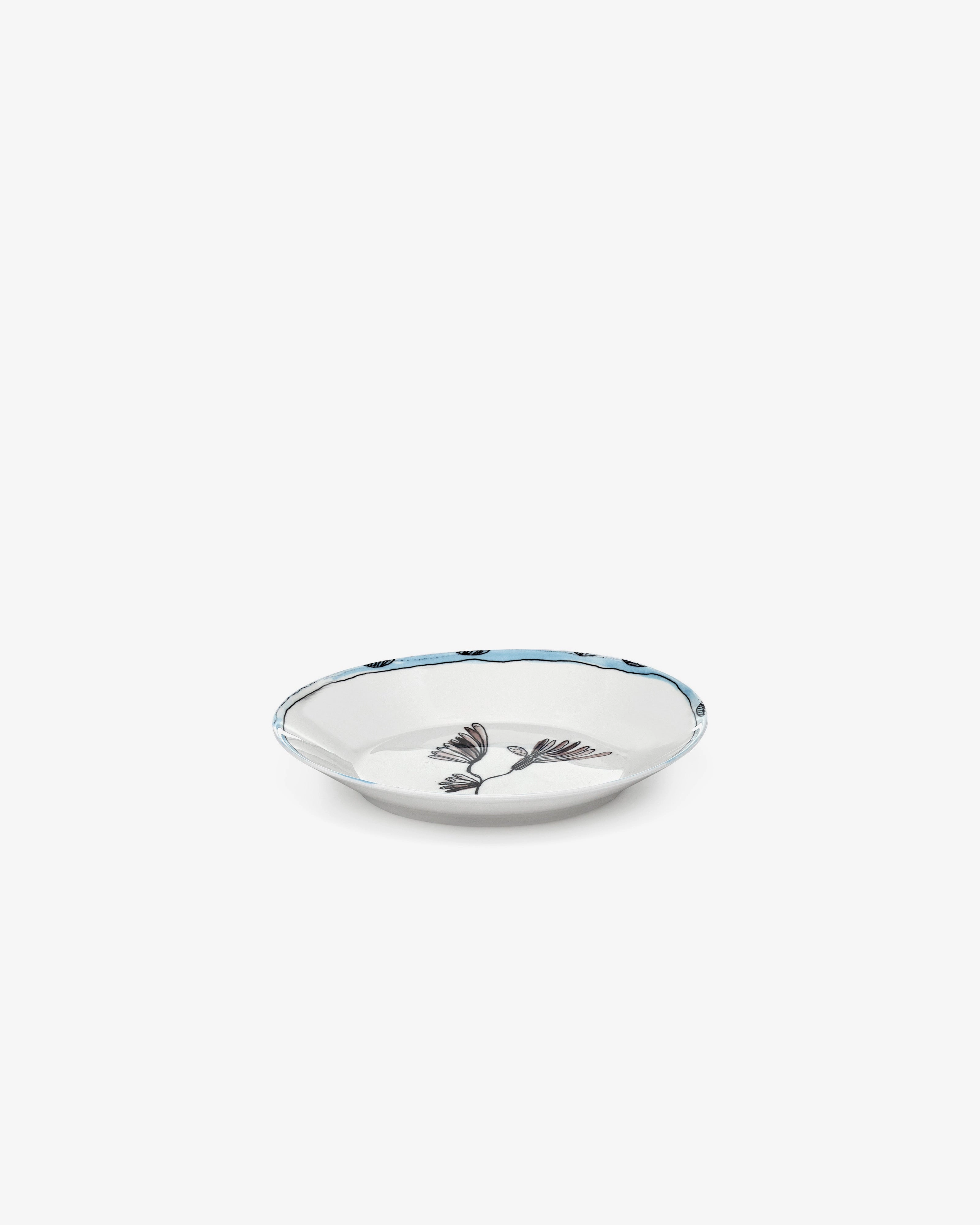 Deep plate S Camelia aubergine Midnight Flowers