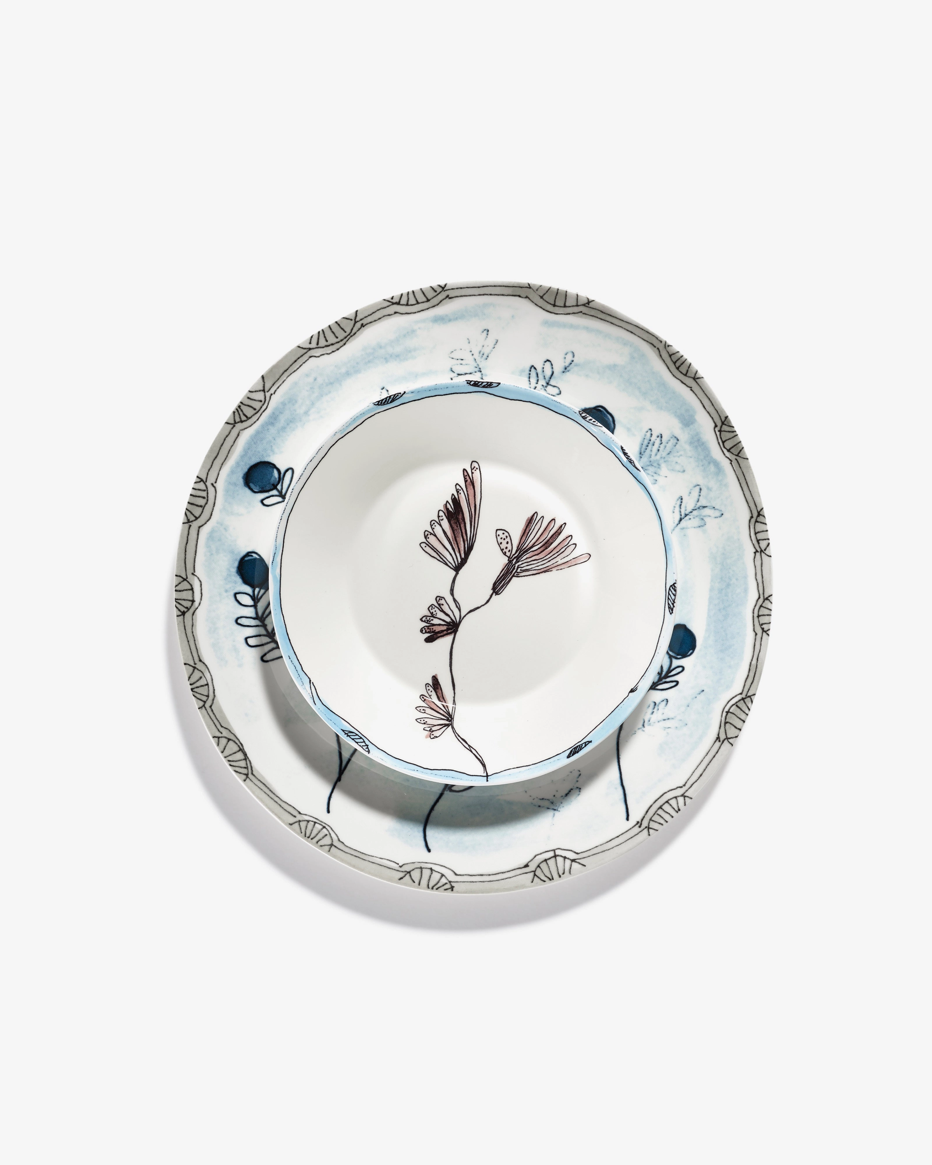 Deep plate S Camelia aubergine Midnight Flowers