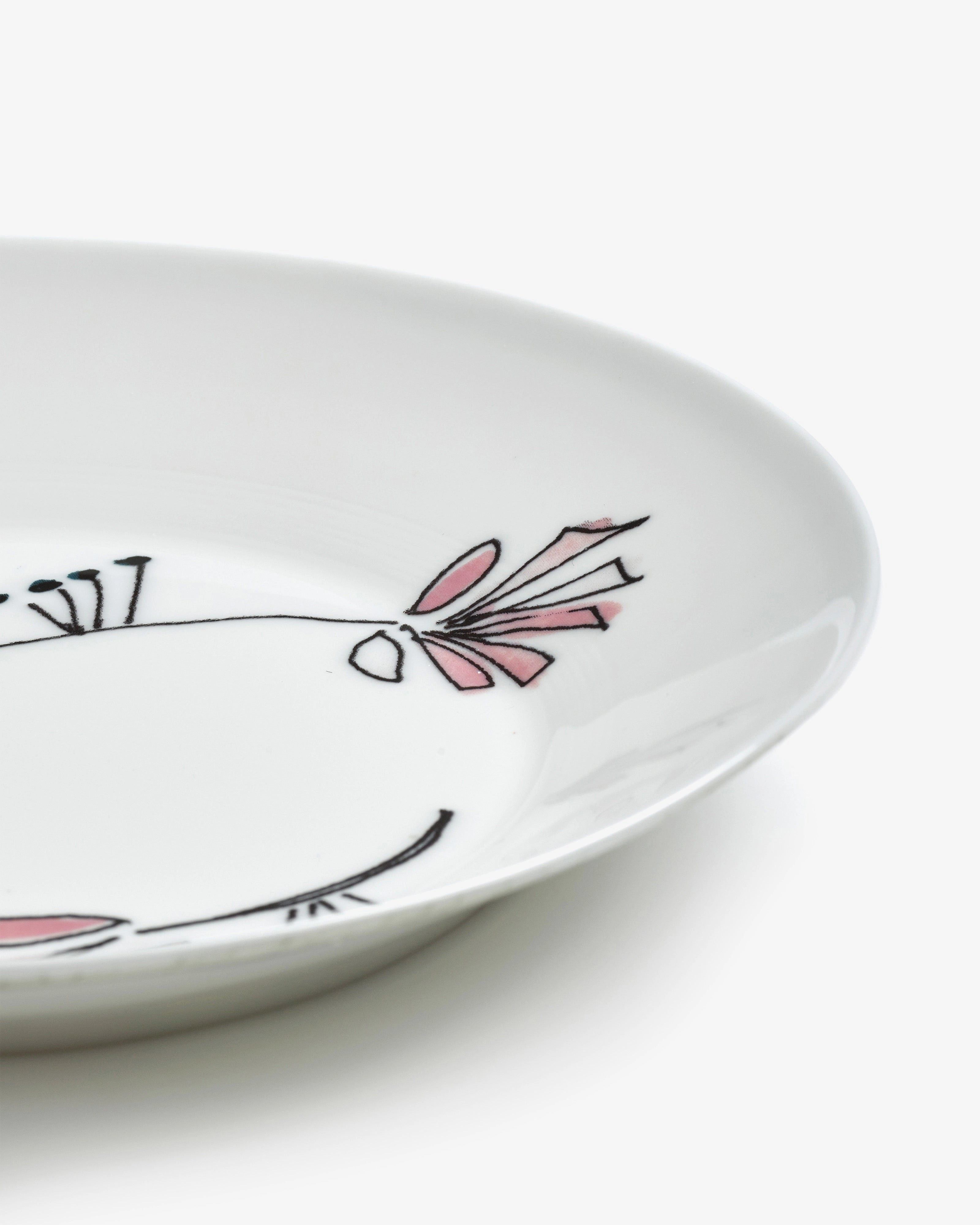 Deep plate S Fiore rosa Midnight Flowers
