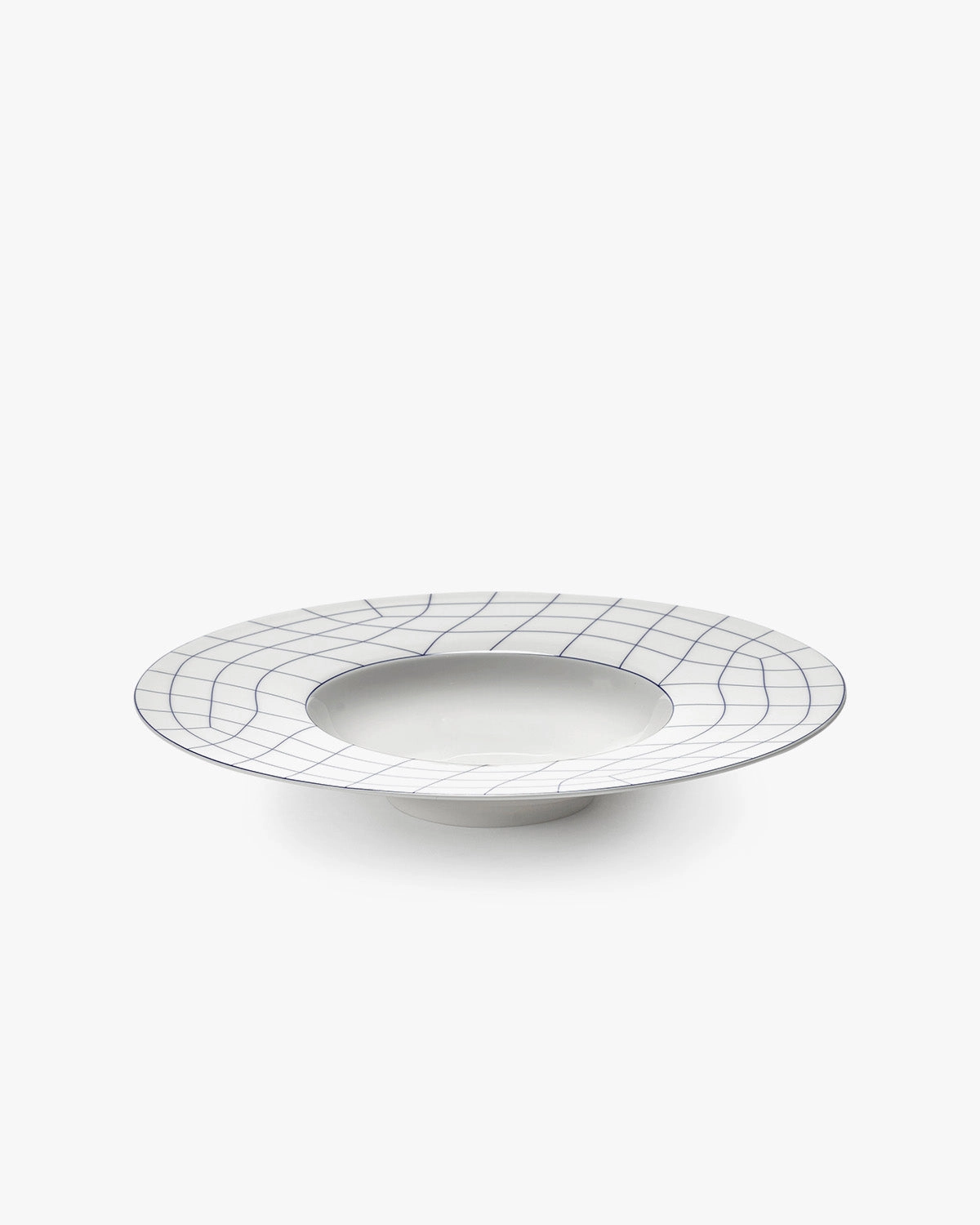 Deep plate wide edge white - blue Nido