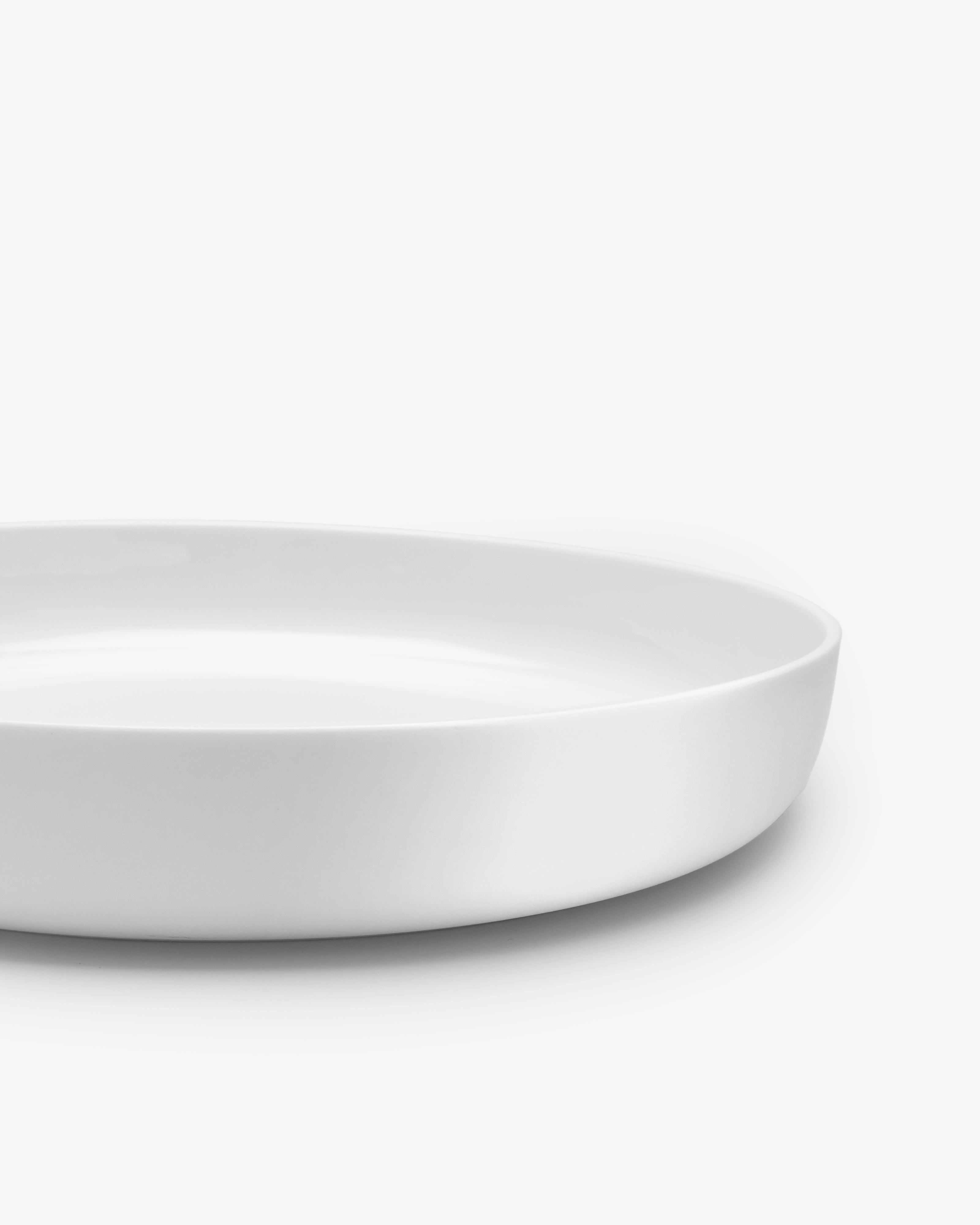 Deep plate XL white glazed Base