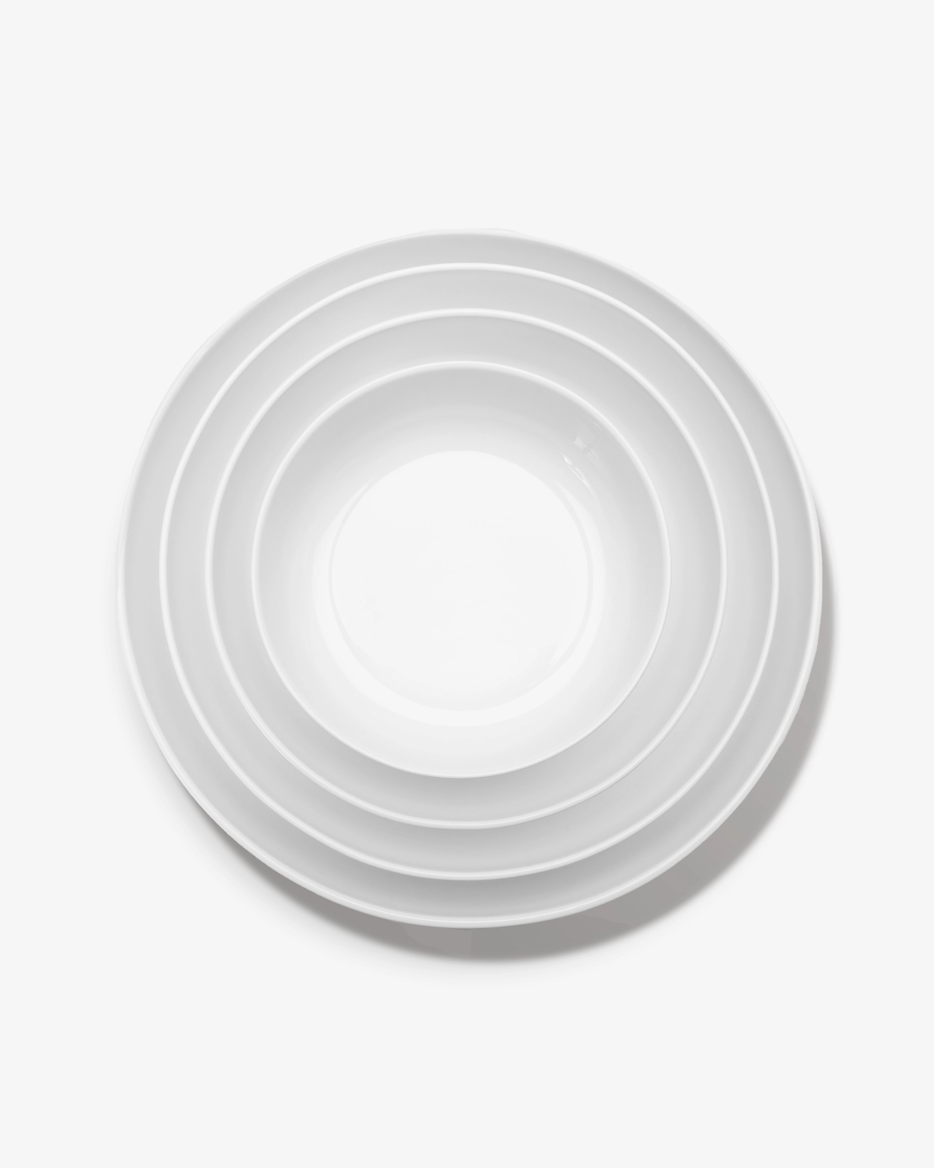 Deep plate XL white glazed Base