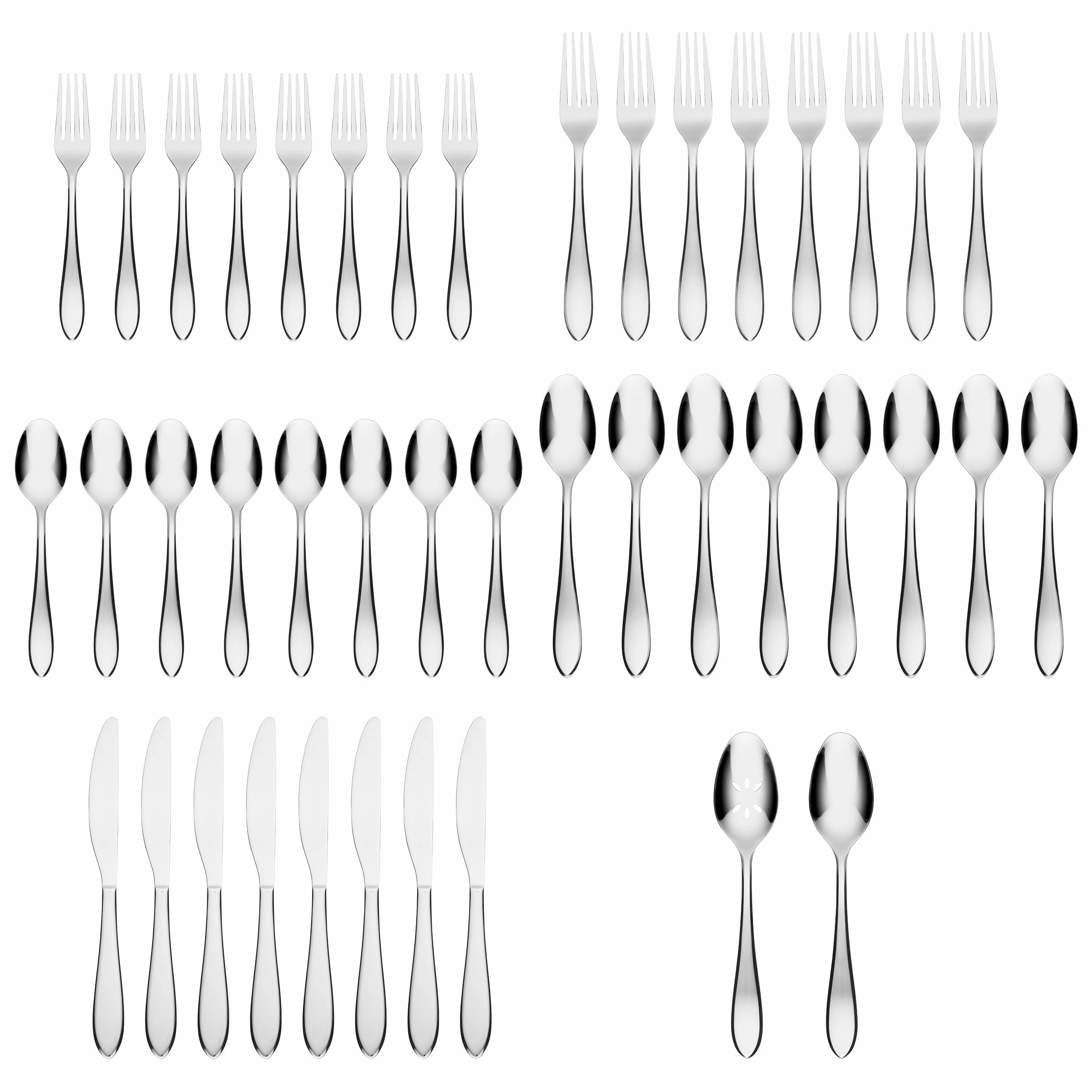 Delia Mirror 42 Piece Flatware Set