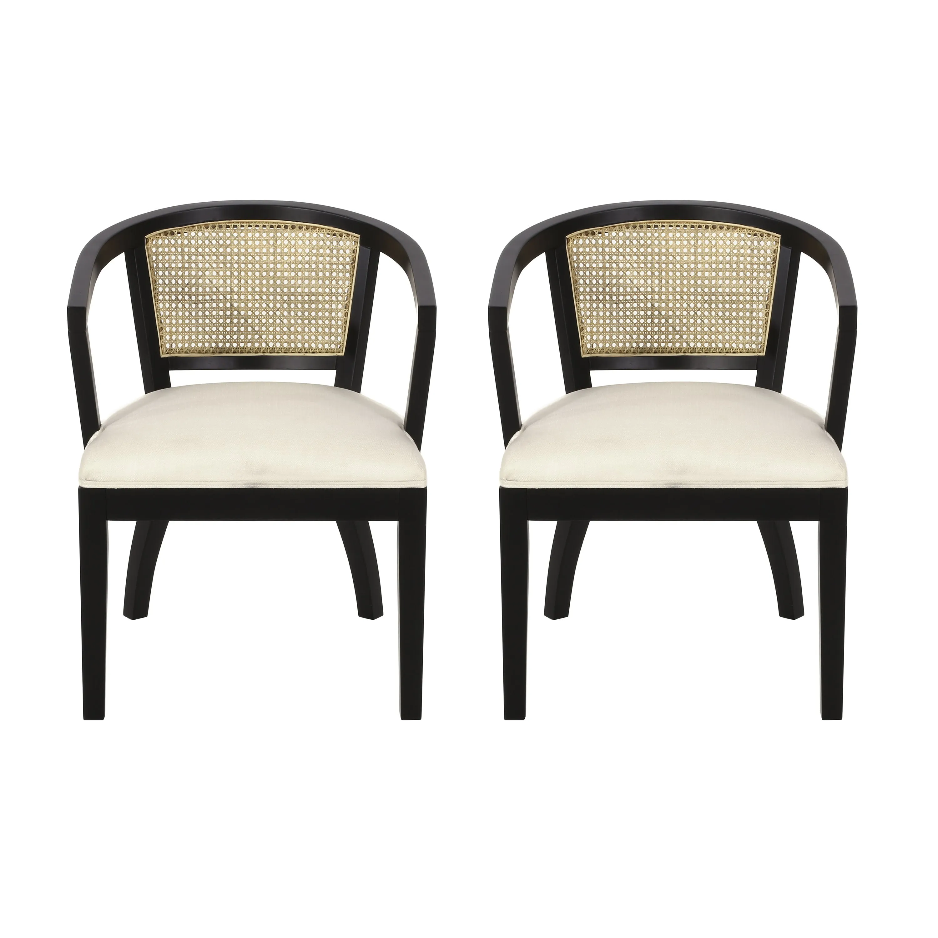 Delwood Traditional Upholstered Wood and Cane Dining Chairs, Set of 2 dining table set, 6-piece dining set