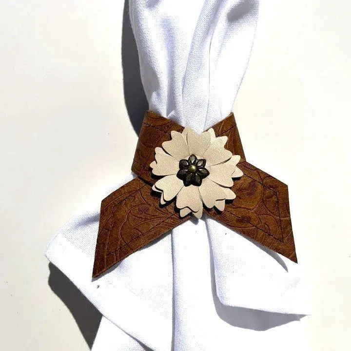 Denver Leather Napkin Rings 4-pc