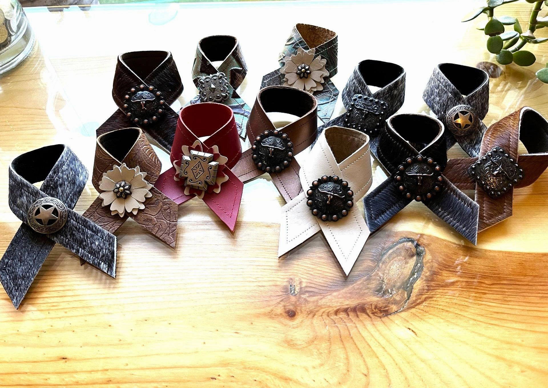 Denver Leather Napkin Rings 4-pc